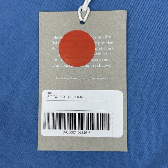 Everlane Women's NWT Bluebell The Relaxed Long Sleeve Organic Crew T-Shirt M/C43 - Picture 10 of 15